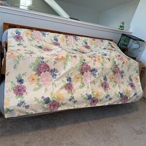Vintage Damask Floral Pattern Tablecloth 70"x50" Multicolor Blossoms